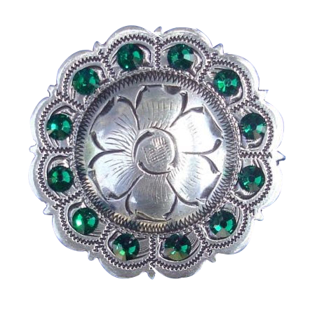 Green stone medallion fitness button