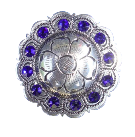 Purple stone medallion  fitness button